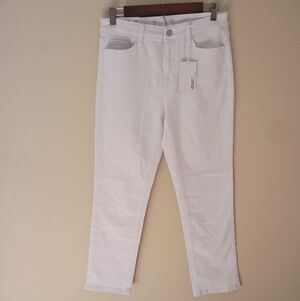 Vervet Women's White "Jeanne" Style High Rise Slim-Straight Jeans